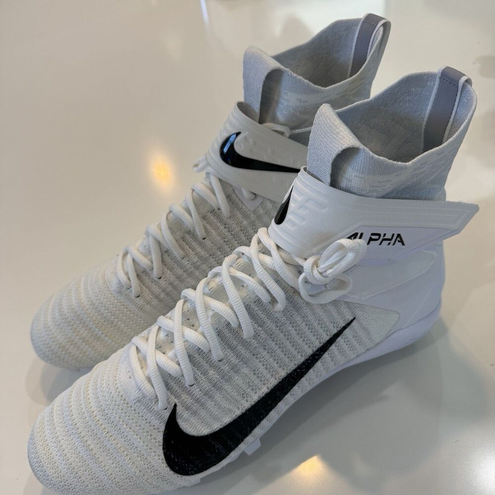 Size 13 Nike Alpha Menace Elite 2 Flyknit Football Cleats CI1530-100 White